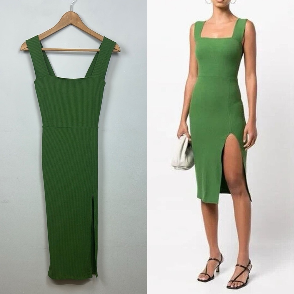 Reformation Cassi Knit Dress in Palm Green - XS